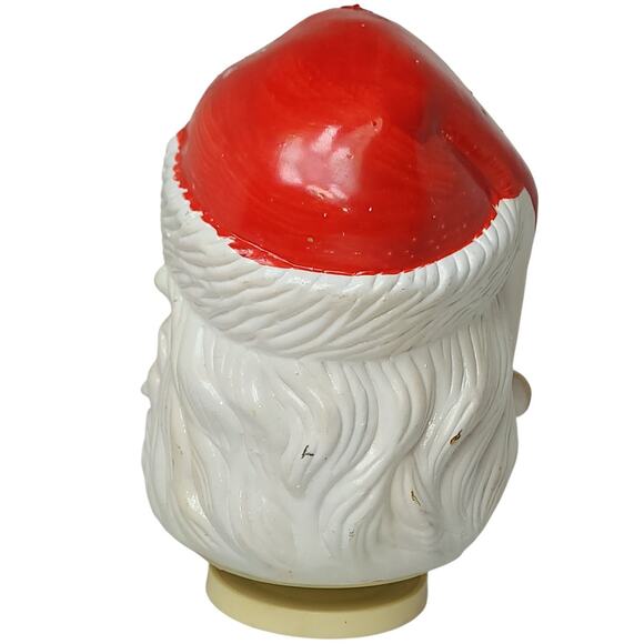 7" 50s MCM Vintage Wind Up Rotating Musical Traditional Santa Head - Picture 4 of 9